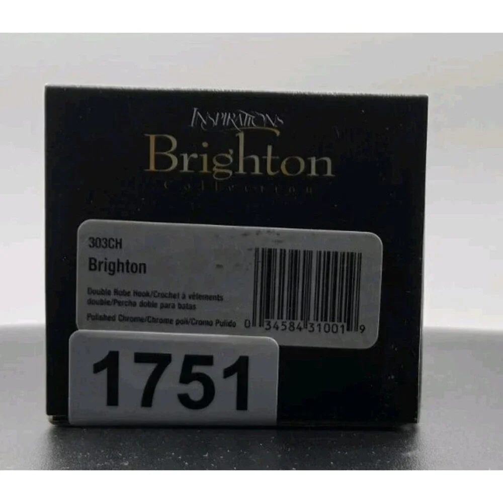 Brighton Single 2 Prong Robe Hook Polished Chrome